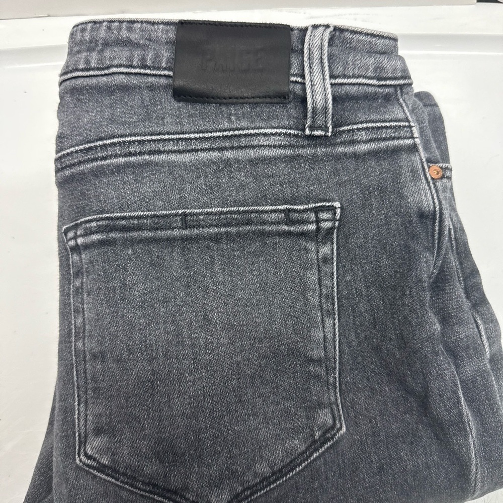 PAIGE womens Washed Charcoal Straight Jeans